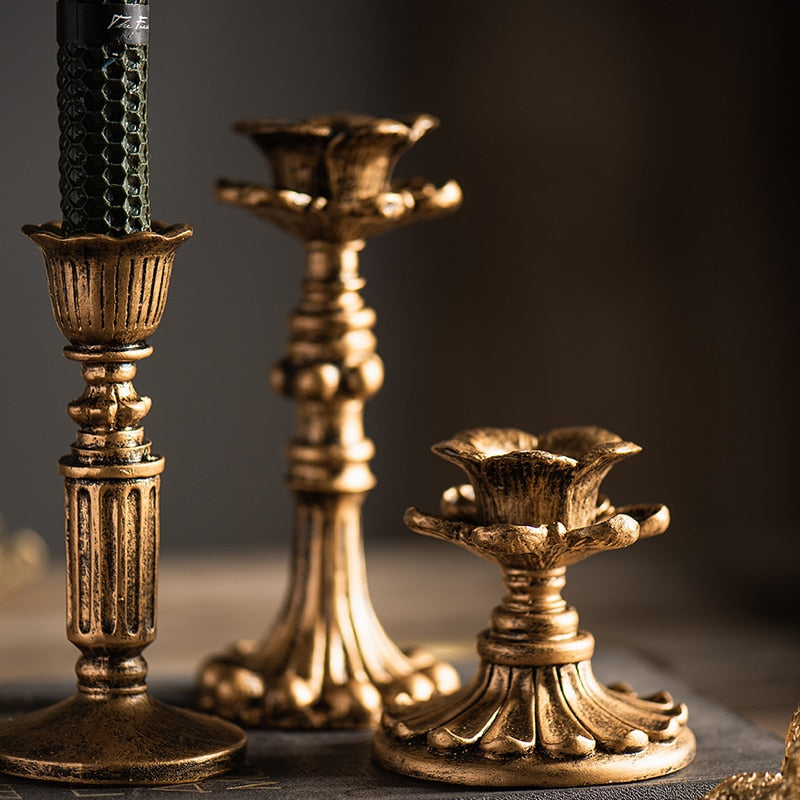 Gilded Renaissance Candle Holder - Medium