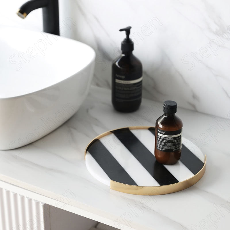 Full Circle Marble Tray - Carrara White