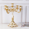 Regal Five Flame - Exquisite Candelabra - White & Gold