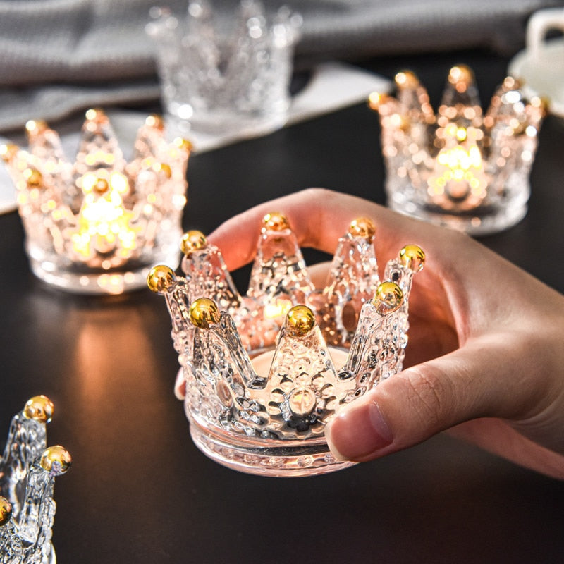 Crown Candle Holder - Two Piece Set