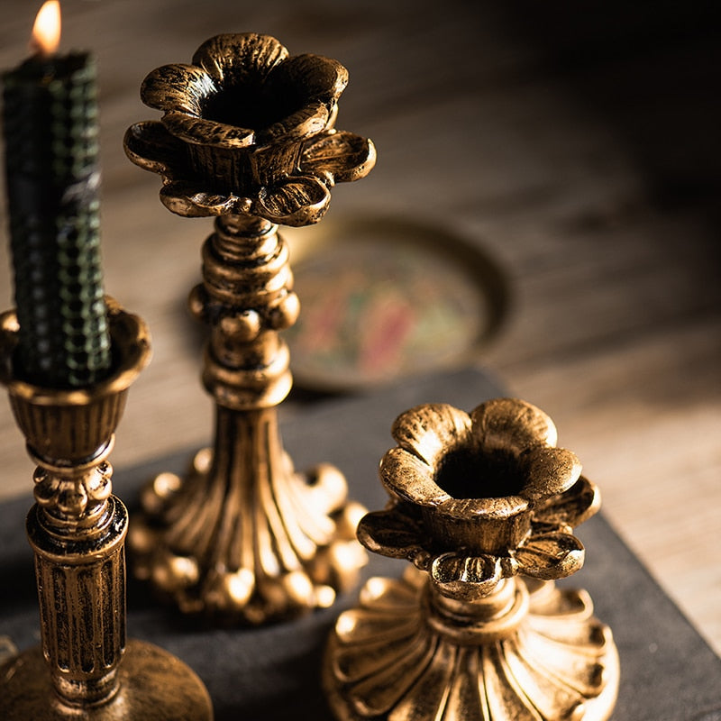 Gilded Renaissance Candle Holder - Medium