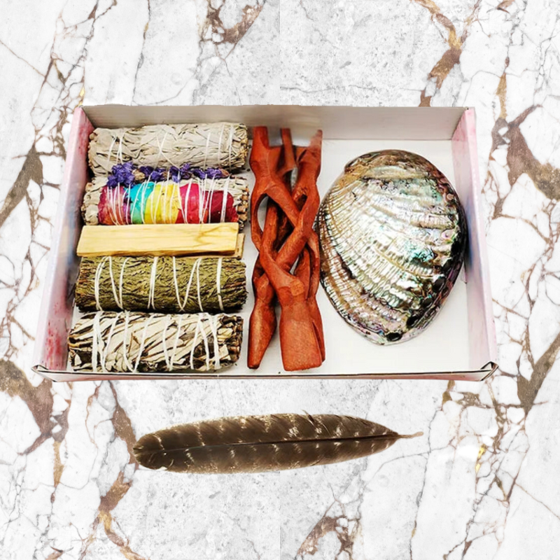 Smudge Bundles Kit - Rainbow Mother Of Pearl