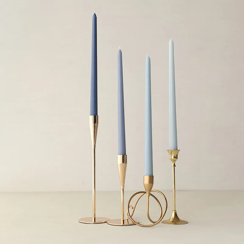 Classic Taper Candles - Set of Four - Cliff Blue