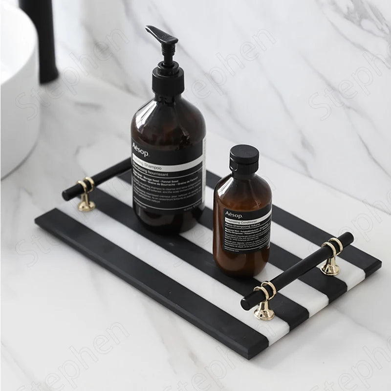 Black & White Stone - Demi Tray
