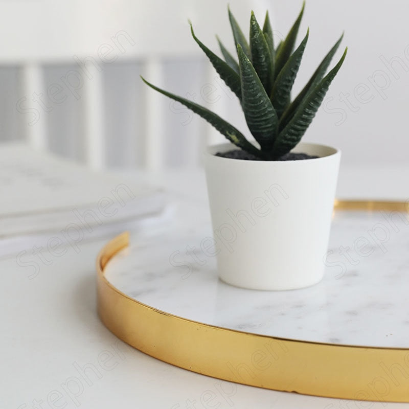 Full Circle Marble Tray - Oxide Green