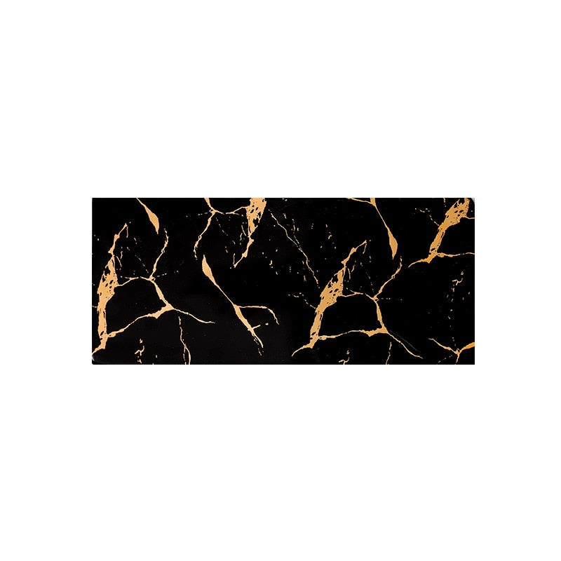 Gold Vein Candle Tray - White - Round Small