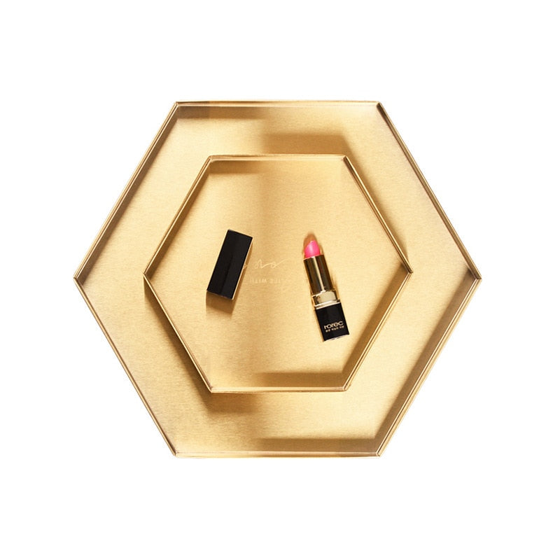 Slim & Gold Tray Collection -  Large Hexagon