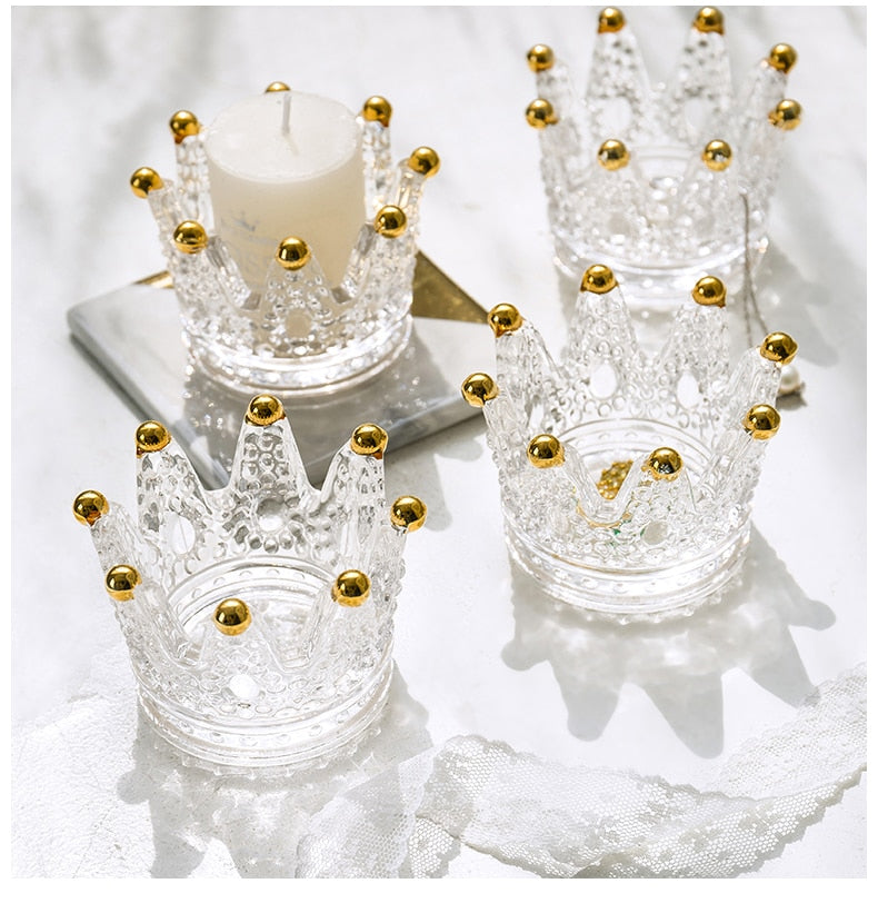 Crown Candle Holder - Two Piece Set