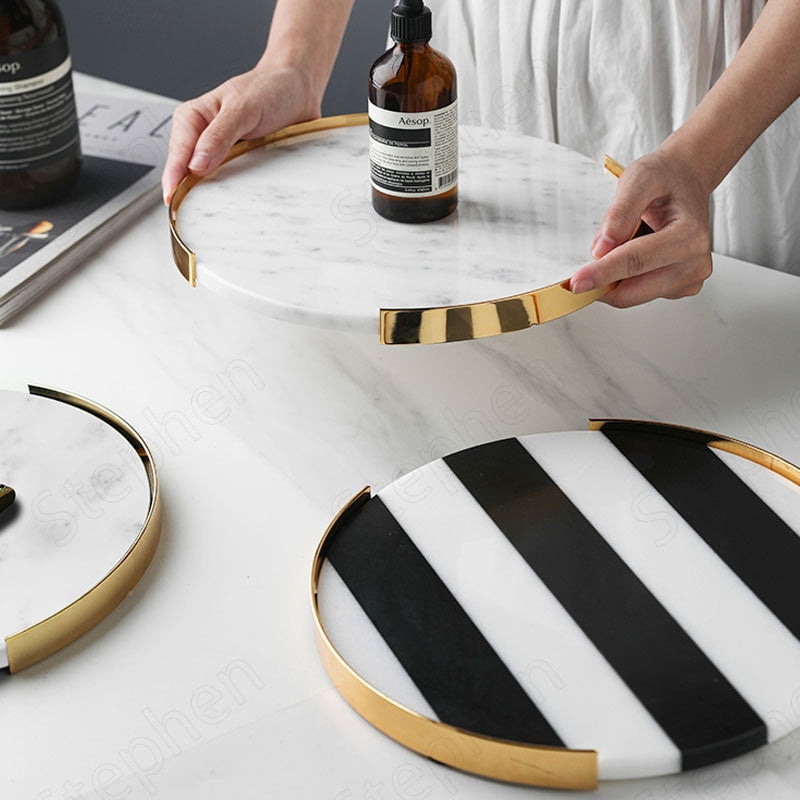 Full Circle Marble Tray - Oxide Green