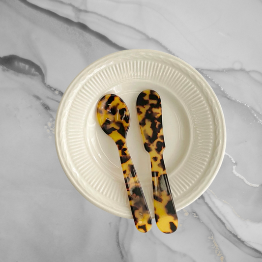 Tortoise Shell Spoon & Knife