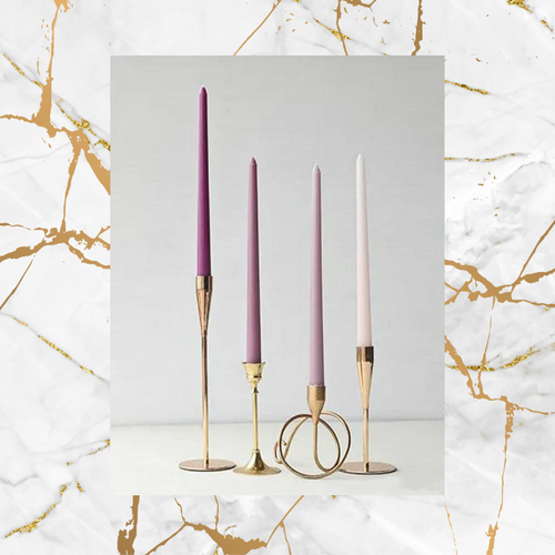 Classic Taper Candles - Set of Four - Dusty Mauve