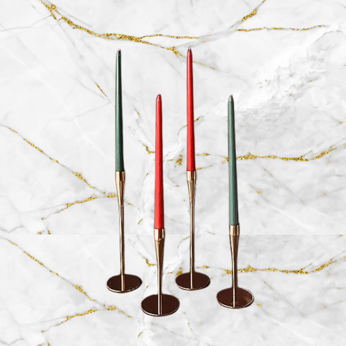Classic Taper Candles - Set of Four - Winter Berry Red