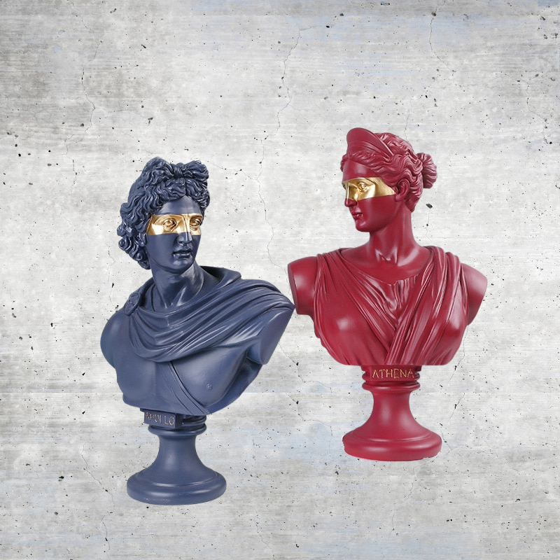 The Athena Sculpture -  Crimson & Gold