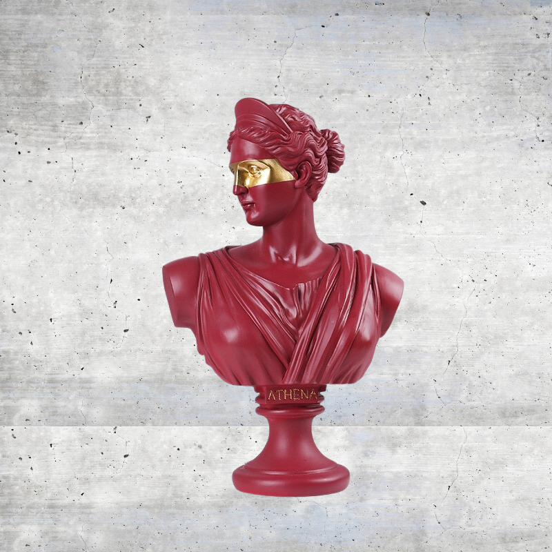 The Athena Sculpture -  Crimson & Gold