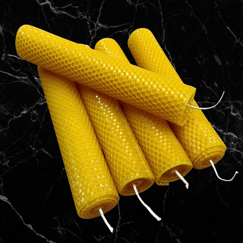 Gold Honeycomb Candle Sticks - Long 5pcs