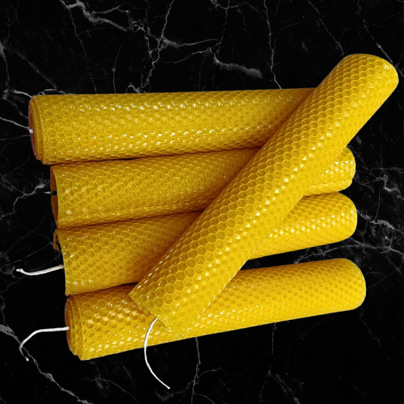 Gold Honeycomb Candle Sticks - Four Inch 5pcs
