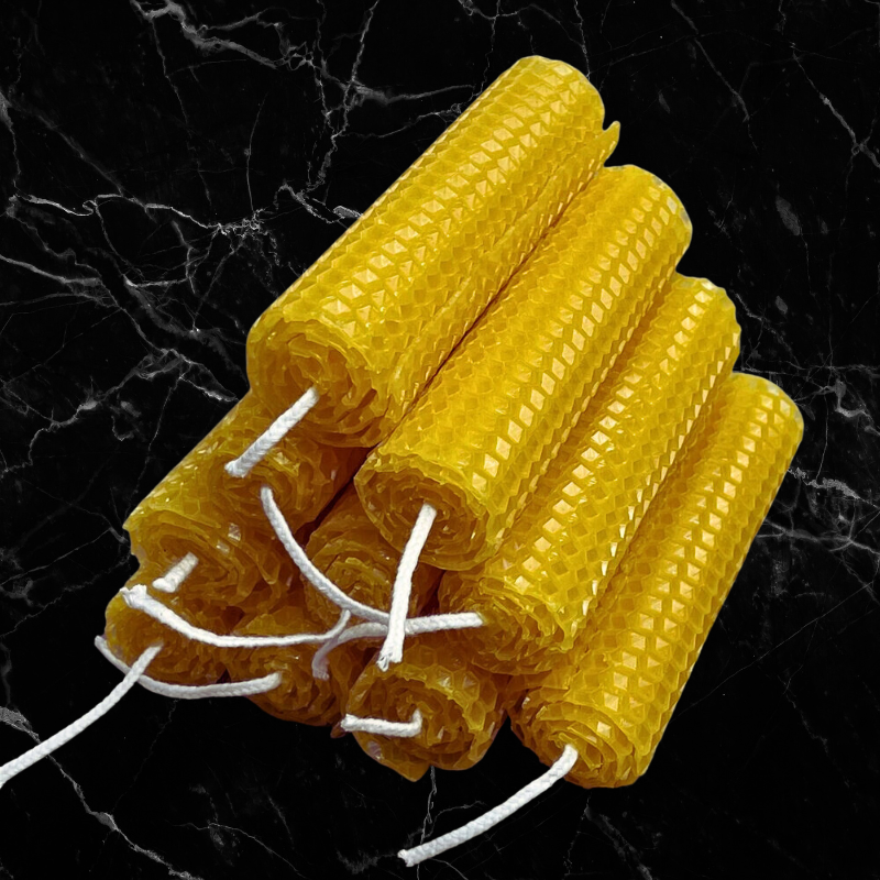 Gold Honeycomb Candle Sticks - Four Inch 5pcs