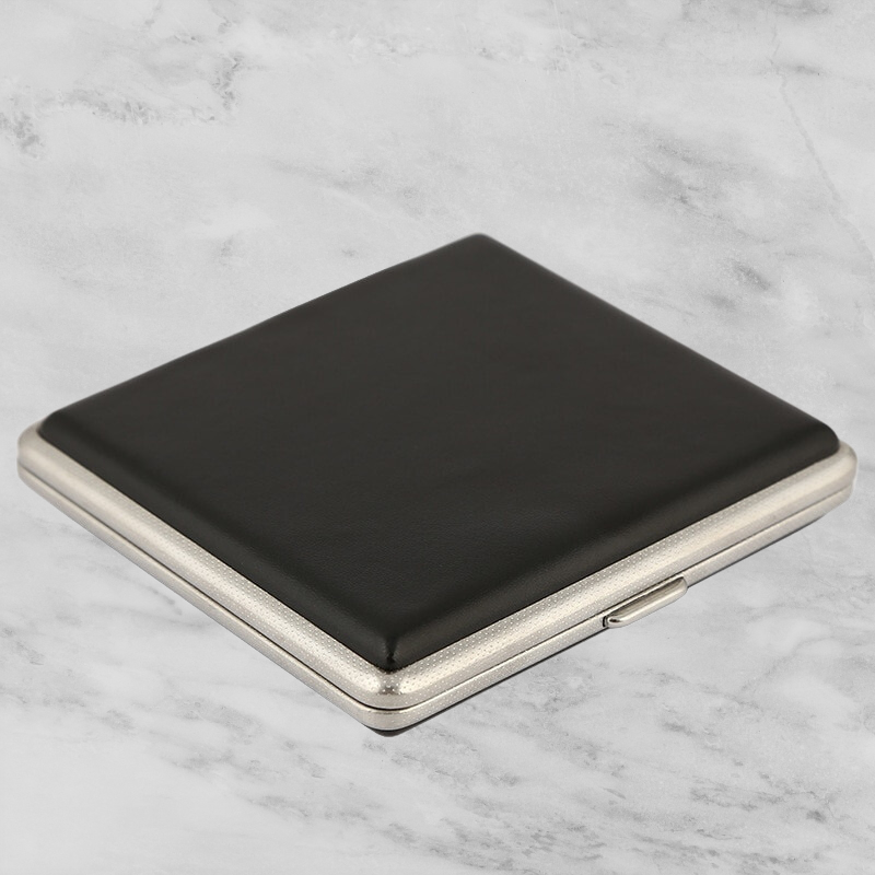 Leather & Chrome Elegant Case - Black