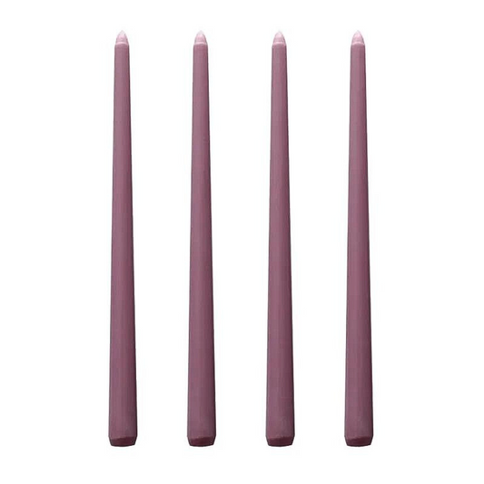 Classic Taper Candles - Set of Four - Dusty Mauve