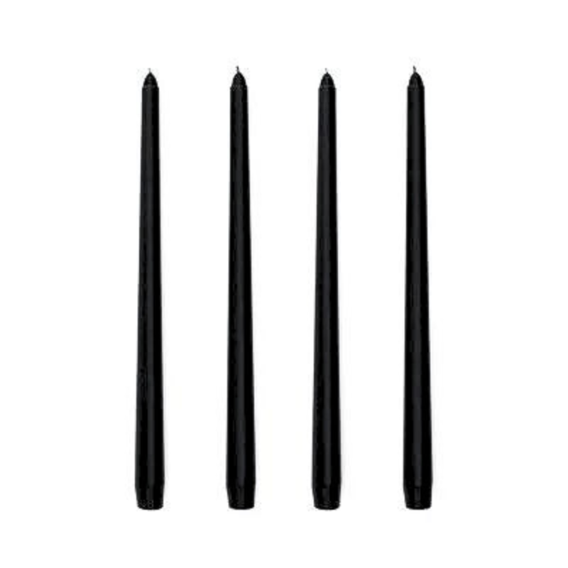 Classic Taper Candles - Set of Four - Black