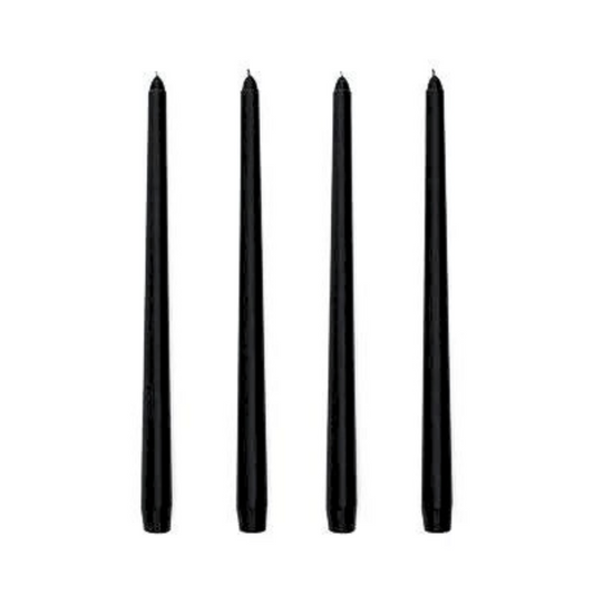 Classic Taper Candles - Set of Four - Black