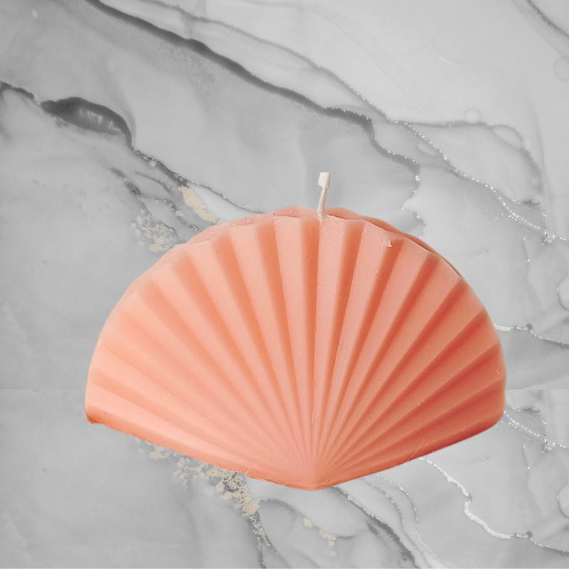 Fan Shell Candle - Coral Pink