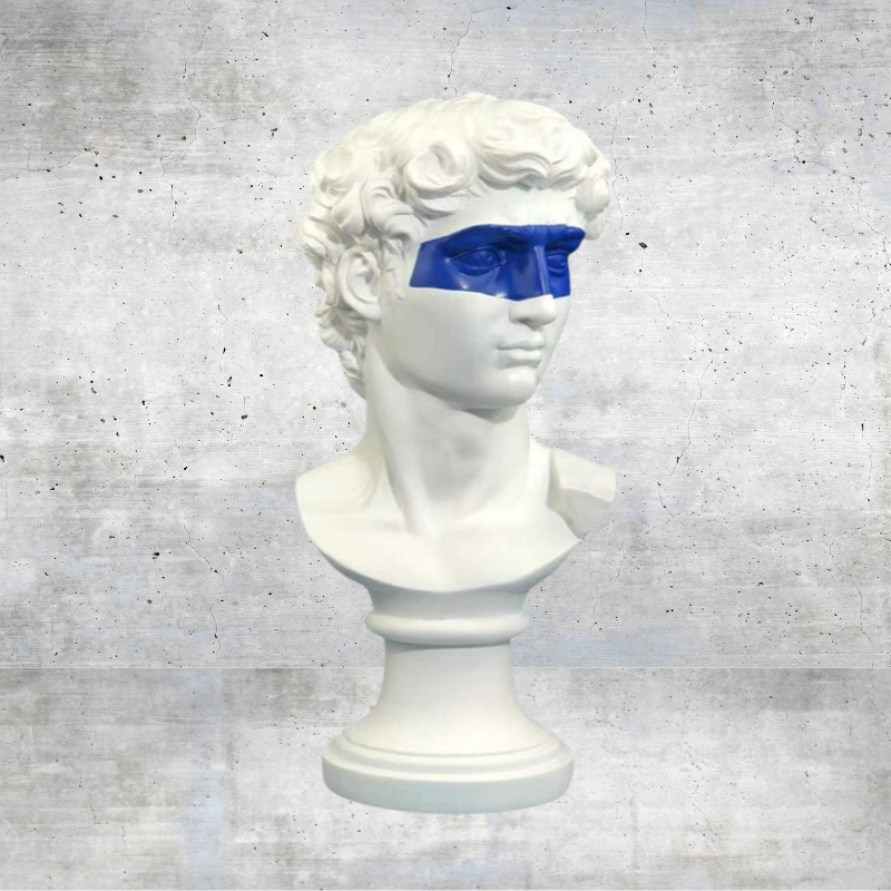 The David Sculpture - Cobalt Eyes