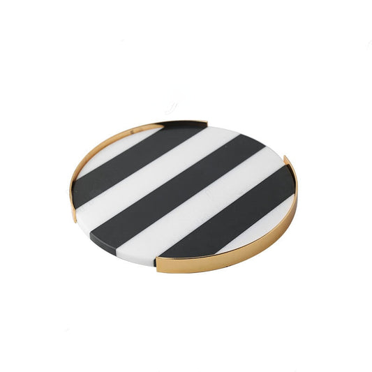 Full Circle Marble Tray - Black & White