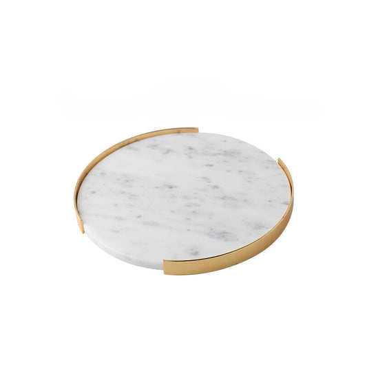 Full Circle Marble Tray - Carrara White