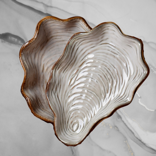 Grey Oyster Shell Plate