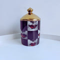 Italian Gold Pop Art Vessel - Checker Lips
