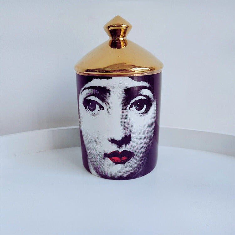 Italian Gold Pop Art Vessel - Face It