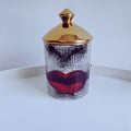 Italian Gold Pop Art Vessel - Pucker Up