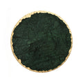 Marble & Gold Mood - Black Green Round - Large