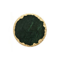 Marble & Gold Mood - Black Green Round - Medium
