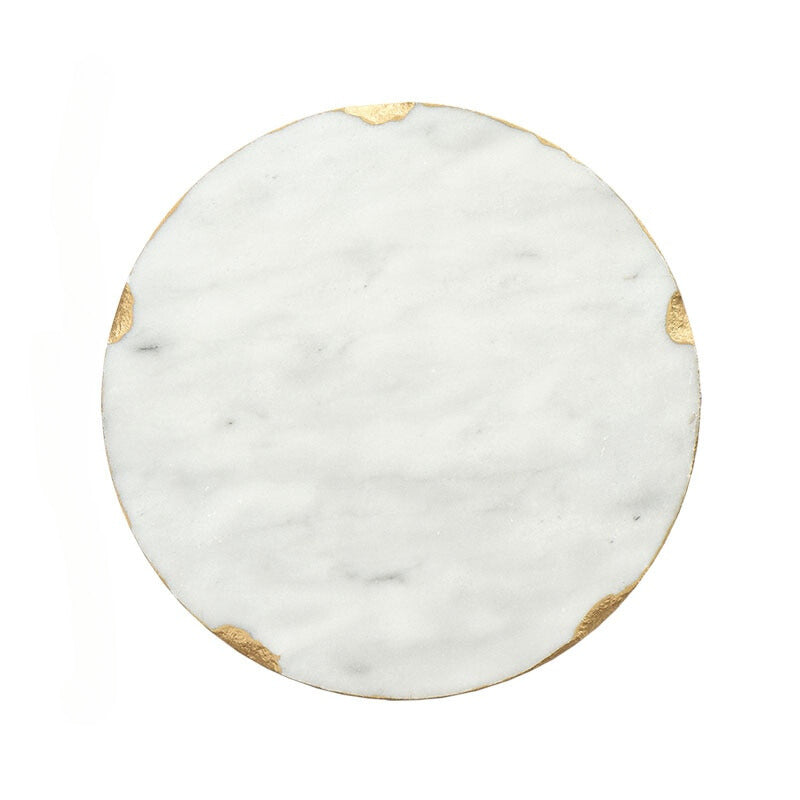 Marble & Gold Mood - White Round - Large