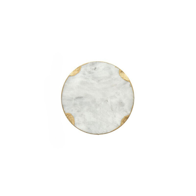 Marble & Gold Mood - White Round - Small