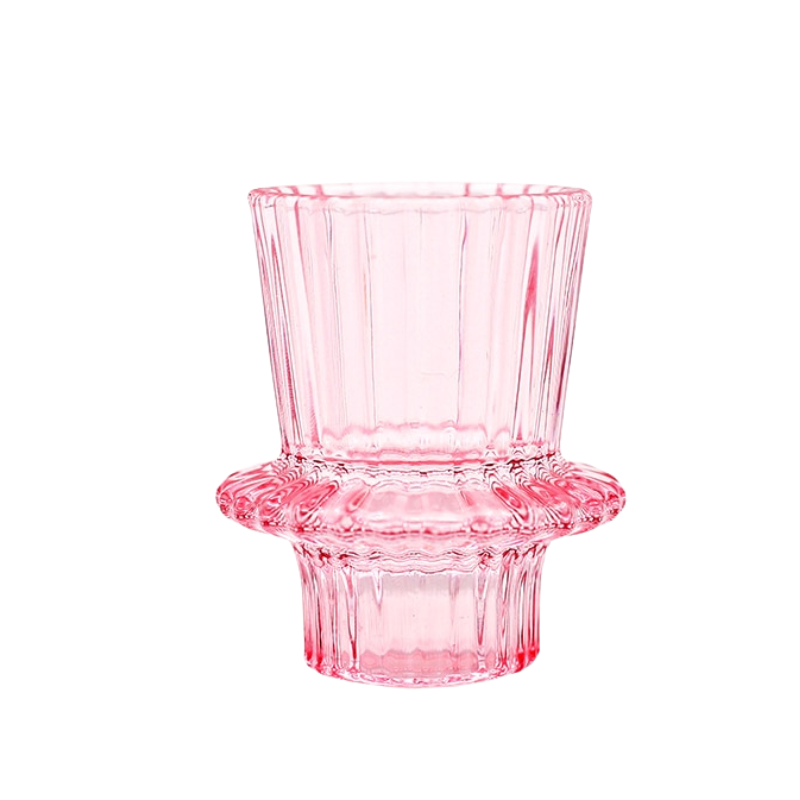 Pink Glass - Flute Candle Holder