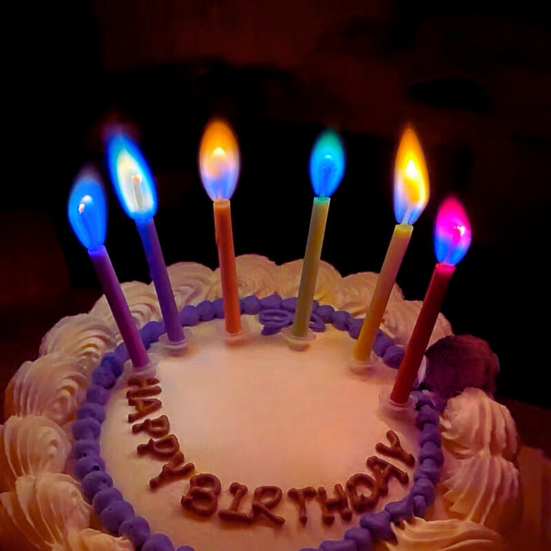 Rainbow Flames Candles