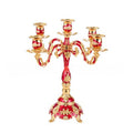 Regal Five Flame - Exquisite Candelabra - Red & Gold