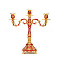 Regal Three Flame - Exquisite Candelabra - Red & Gold