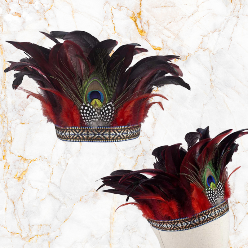 Royal Peacock Party Headdress - Rouge