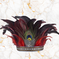 Royal Peacock Party Headdress - Rouge