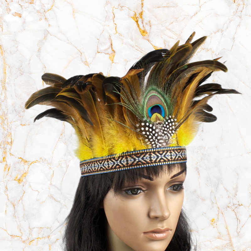 Royal Peacock Party Headdress - Rouge