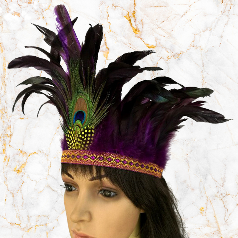 Royal Peacock Party Headdress - Canary