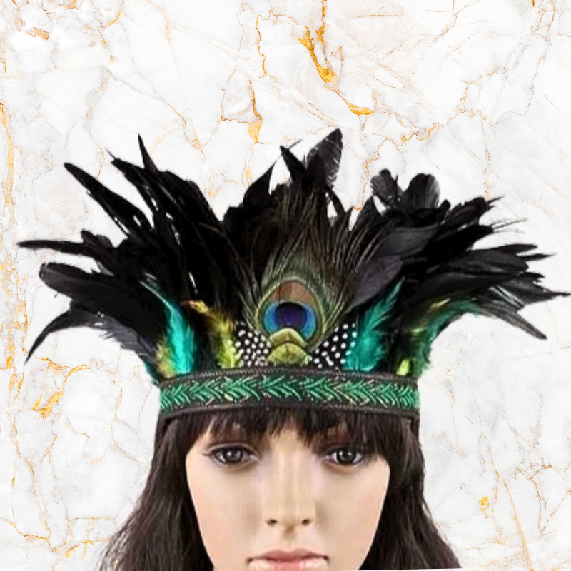 Royal Peacock Party Headdress - Rouge