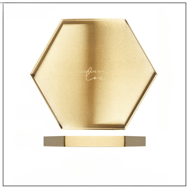 Slim & Gold Tray Collection -  Large Hexagon