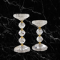 Crystal & Gold - Stacked Double Ball Candleholder