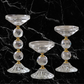 Crystal & Gold - Stacked Double Ball Candleholder