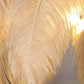 The Cleo Ostrich Lamp - White & Gold